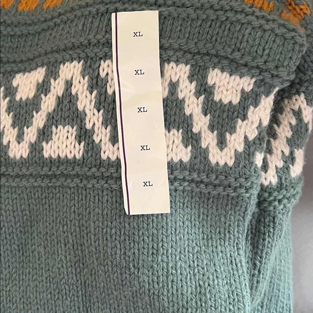 Universal Thread Teal And Orange Patterned Sweater - image 5
